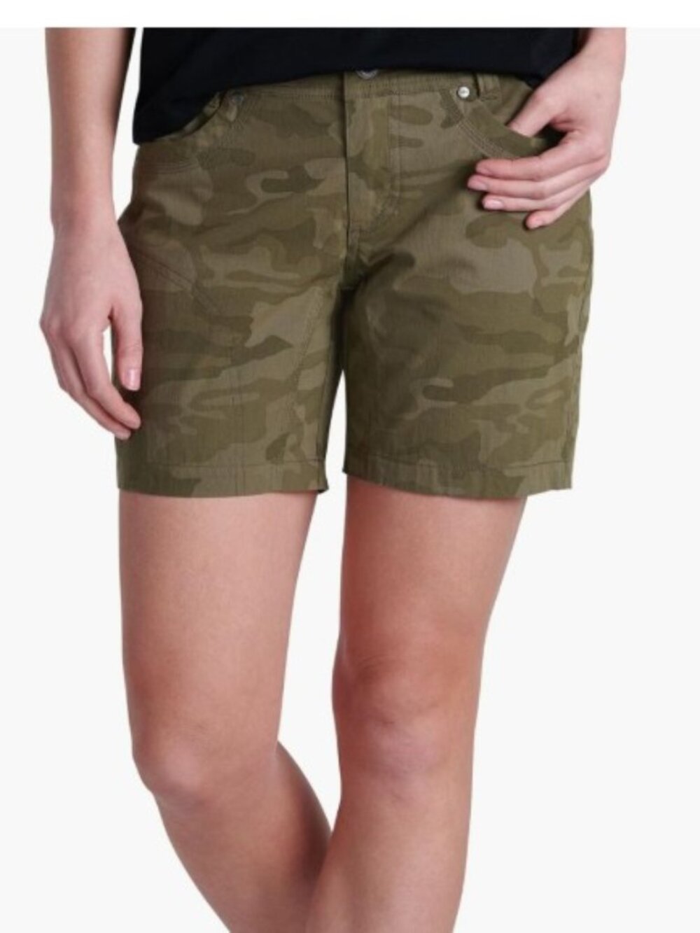 KUHL Splash 5.5" Shorts, Green Camo, Size 10 but fits small